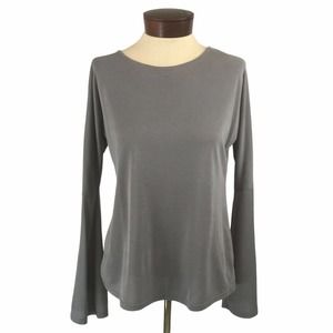 Green Envelope Grey Bell Sleeve Top, Sz S, EUC